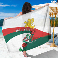 Personalized Bulgaria Unification Day Sarong Lion Rampant Red Rose