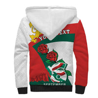 Personalized Bulgaria Unification Day Sherpa Hoodie Lion Rampant Red Rose