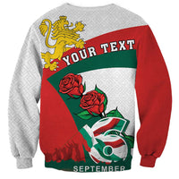 Personalized Bulgaria Unification Day Sweatshirt Lion Rampant Red Rose