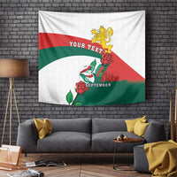 Personalized Bulgaria Unification Day Tapestry Lion Rampant Red Rose