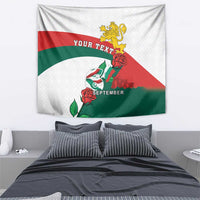 Personalized Bulgaria Unification Day Tapestry Lion Rampant Red Rose