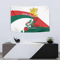Personalized Bulgaria Unification Day Tapestry Lion Rampant Red Rose