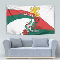 Personalized Bulgaria Unification Day Tapestry Lion Rampant Red Rose