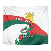 Personalized Bulgaria Unification Day Tapestry Lion Rampant Red Rose