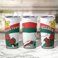 Personalized Bulgaria Unification Day Tumbler Cup Lion Rampant Red Rose