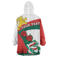 Personalized Bulgaria Unification Day Wearable Blanket Hoodie Lion Rampant Red Rose
