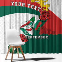 Personalized Bulgaria Unification Day Window Curtain Lion Rampant Red Rose