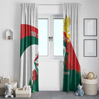 Personalized Bulgaria Unification Day Window Curtain Lion Rampant Red Rose