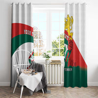 Personalized Bulgaria Unification Day Window Curtain Lion Rampant Red Rose