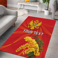Personalized Montenegro Independence Day Area Rug Coat Of Arms With Mimoza