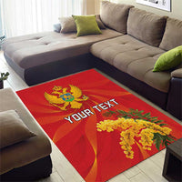 Personalized Montenegro Independence Day Area Rug Coat Of Arms With Mimoza