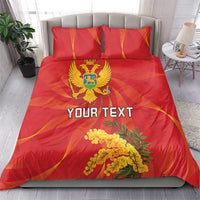 Personalized Montenegro Independence Day Bedding Set Coat Of Arms With Mimoza