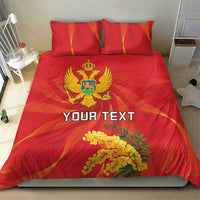 Personalized Montenegro Independence Day Bedding Set Coat Of Arms With Mimoza