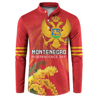 Personalized Montenegro Independence Day Button Sweatshirt Coat Of Arms With Mimoza