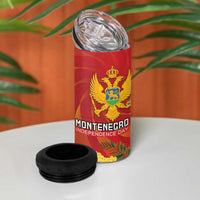 Personalized Montenegro Independence Day 4 in 1 Can Cooler Tumbler Coat Of Arms With Mimoza