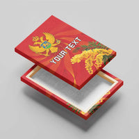 Personalized Montenegro Independence Day Canvas Wall Art Coat Of Arms With Mimoza