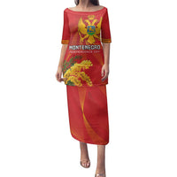 Personalized Montenegro Independence Day Family Matching Puletasi and Hawaiian Shirt Coat Of Arms With Mimoza