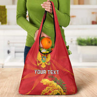 Personalized Montenegro Independence Day Grocery Bag Coat Of Arms With Mimoza