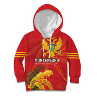 Personalized Montenegro Independence Day Kid Hoodie Coat Of Arms With Mimoza