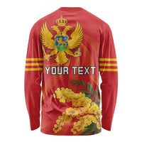 Personalized Montenegro Independence Day Long Sleeve Shirt Coat Of Arms With Mimoza