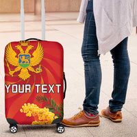 Personalized Montenegro Independence Day Luggage Cover Coat Of Arms With Mimoza