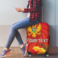 Personalized Montenegro Independence Day Luggage Cover Coat Of Arms With Mimoza