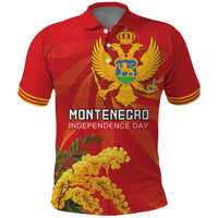 Personalized Montenegro Independence Day Polo Shirt Coat Of Arms With Mimoza