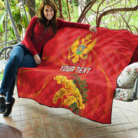 Personalized Montenegro Independence Day Quilt Coat Of Arms With Mimoza