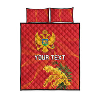 Personalized Montenegro Independence Day Quilt Bed Set Coat Of Arms With Mimoza