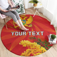 Personalized Montenegro Independence Day Round Carpet Coat Of Arms With Mimoza