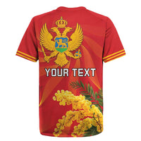 Personalized Montenegro Independence Day Rugby Jersey Coat Of Arms With Mimoza