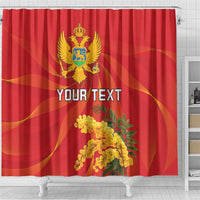Personalized Montenegro Independence Day Shower Curtain Coat Of Arms With Mimoza