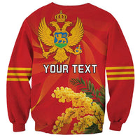 Personalized Montenegro Independence Day Sweatshirt Coat Of Arms With Mimoza
