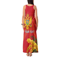 Personalized Montenegro Independence Day Tank Maxi Dress Coat Of Arms With Mimoza