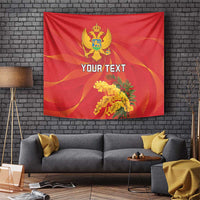 Personalized Montenegro Independence Day Tapestry Coat Of Arms With Mimoza
