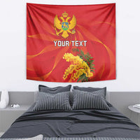 Personalized Montenegro Independence Day Tapestry Coat Of Arms With Mimoza