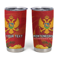 Personalized Montenegro Independence Day Tumbler Cup Coat Of Arms With Mimoza