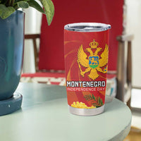 Personalized Montenegro Independence Day Tumbler Cup Coat Of Arms With Mimoza