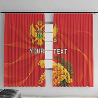 Personalized Montenegro Independence Day Window Curtain Coat Of Arms With Mimoza