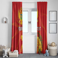 Personalized Montenegro Independence Day Window Curtain Coat Of Arms With Mimoza