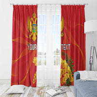 Personalized Montenegro Independence Day Window Curtain Coat Of Arms With Mimoza