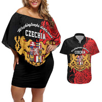 Personalized Czech Republic Independence Day Couples Matching Off Shoulder Short Dress and Hawaiian Shirt Washingtonska deklarace