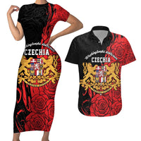 Personalized Czech Republic Independence Day Couples Matching Short Sleeve Bodycon Dress and Hawaiian Shirt Washingtonska deklarace