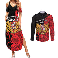 Personalized Czech Republic Independence Day Couples Matching Summer Maxi Dress and Long Sleeve Button Shirt Washingtonska deklarace