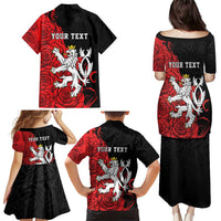 Personalized Czech Republic Independence Day Family Matching Puletasi and Hawaiian Shirt Washingtonska deklarace