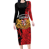 Personalized Czech Republic Independence Day Long Sleeve Bodycon Dress Washingtonska deklarace