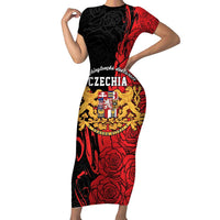 Personalized Czech Republic Independence Day Short Sleeve Bodycon Dress Washingtonska deklarace