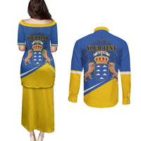 Personalized Dia de Canarias Couples Matching Puletasi and Long Sleeve Button Shirt Las Islas Afortunadas