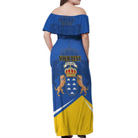 Personalized Dia de Canarias Off Shoulder Maxi Dress Las Islas Afortunadas
