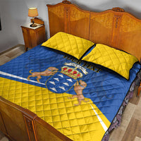 Personalized Dia de Canarias Quilt Bed Set Las Islas Afortunadas